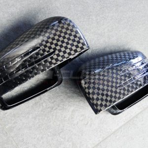 HAMANN Mirror Covers in Clear-Coated Carbon Black Checkered Flag for G-Class W463 G63 / G65