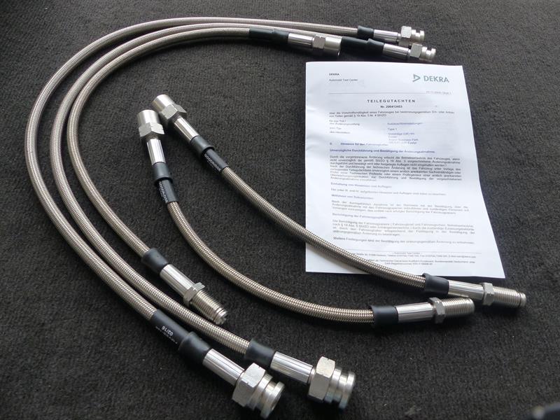 Mercedes G 463, disc brake rear, 5 pcs. Brake line kit Stahlflex