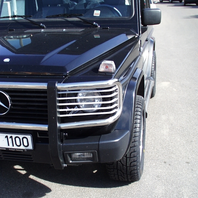 Mercedes G 463 head lamp protection alloy silver for bull bar