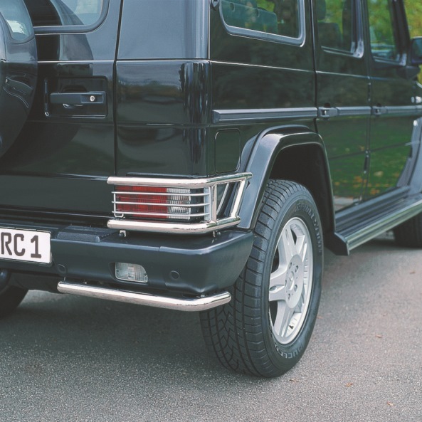Mercedes G 463 (set), stainless steel/alloy silver rear light protection grilles