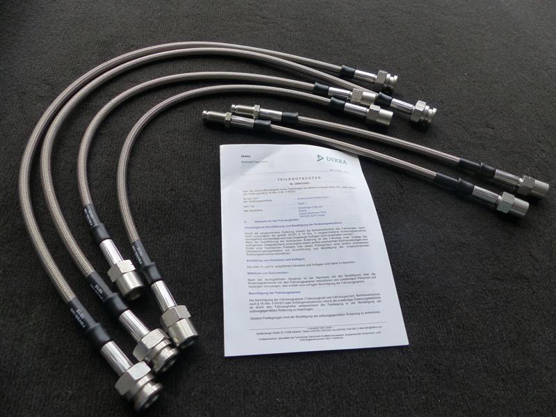 Mercedes G 6-piece, 461 rear disc brake Stahlflex brake line set