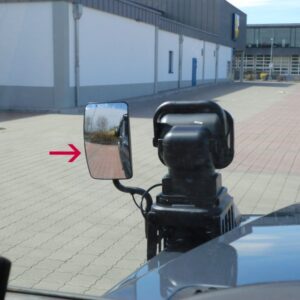 Additional mirror heatable for fender console, left side