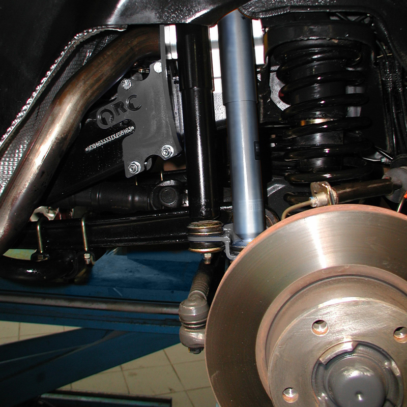 Double shock absorber brackets front axle G 463 G 320/400/500 with double flow exhaust system
