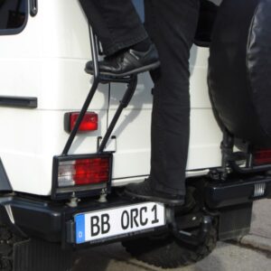 License plate bracket lower, for rear bumper