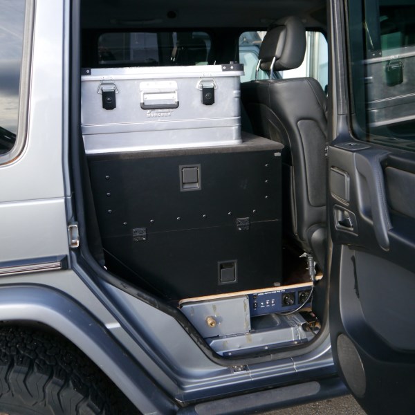 Storage box left with extract and flap for Mercedes G