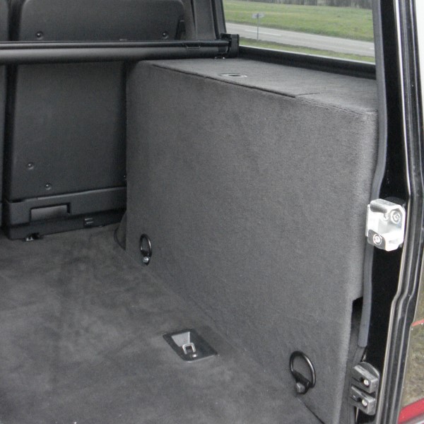 Storage box over wheelhouse Mercedes G 5-doors left side with black carpet - Image 2