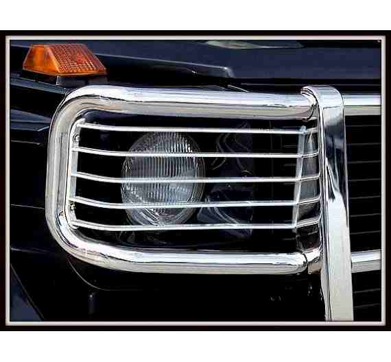 Protective Headlamp Grille For Front Bar, Aluminium / Silver (Set) 463