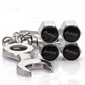 LORINSER Valve Cap Set Chrome with LORINSER Logo, 4-piece
