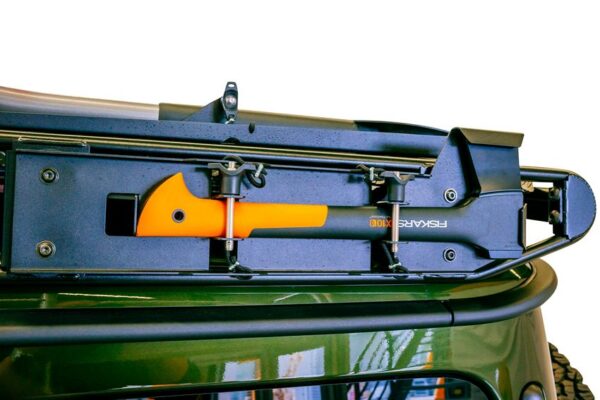 LeTech Axe Holder – Roof Rack Mount for G-Wagon (Powder-Coated Black) - Image 2