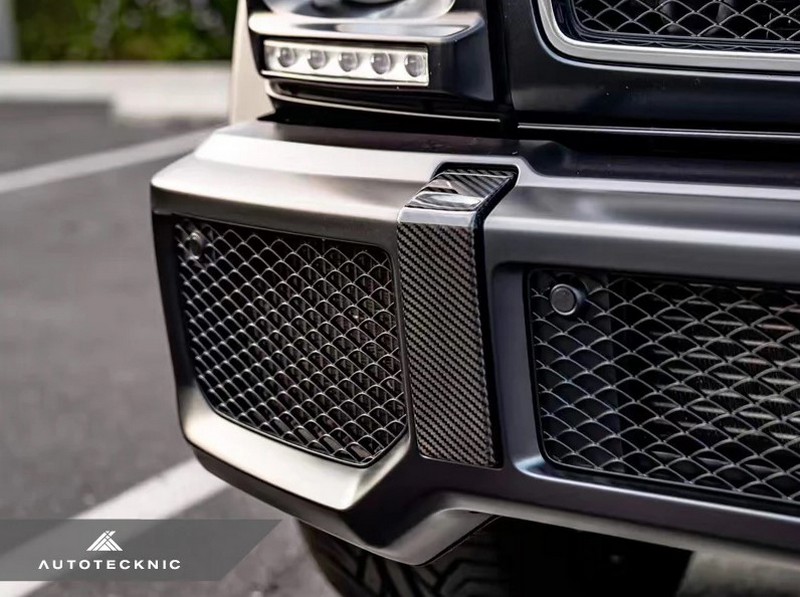 AutoTecknic Carbon Fiber Front Bumper Bar Cover for Mercedes-Benz G-Class W463
