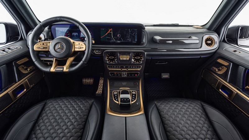 BRABUS Black & Gold Style Interior for G-Class AMG G63 W463A - Image 7
