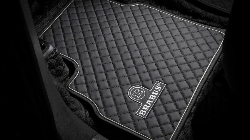 BRABUS Leather Floor Mats Black-Grey Quilted for G-Wagon G550/G63 AMG W465