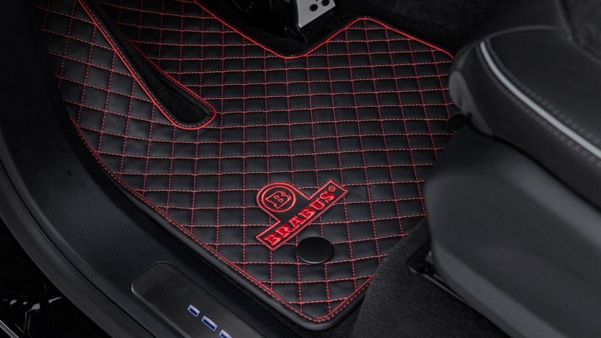 BRABUS Leather Floor Mats Black-Red Quilted for G-Wagon MY25-on W465