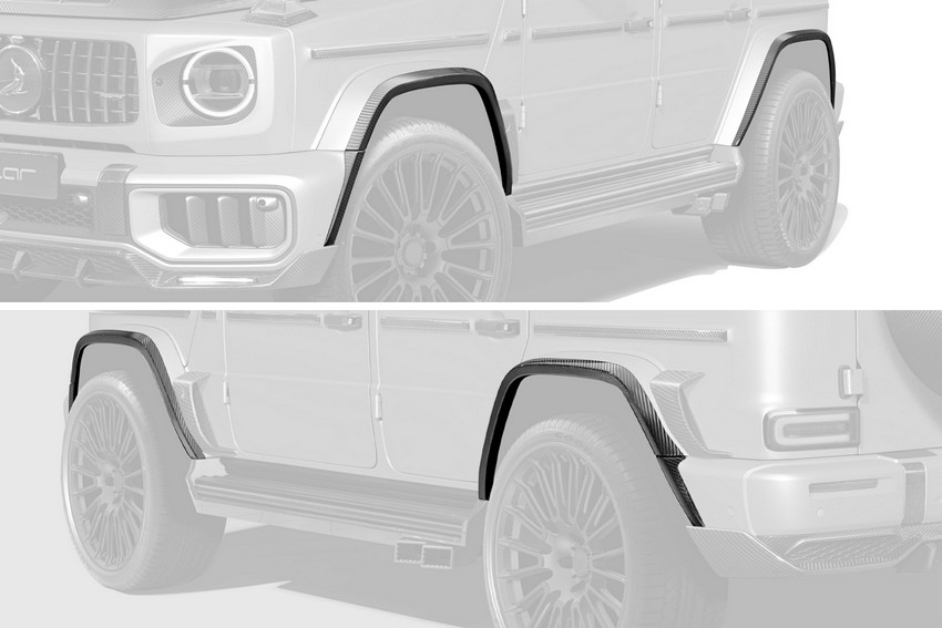 TopCar Carbon Fender Extensions Light Style, 8-Piece Set for G-Wagon MY 25-on W465 - Image 2