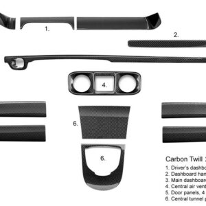 TopCar Interior parts (1-6) Carbon Twill 2x2 for G-Wagon MY 25-on W465
