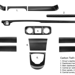 TopCar Interior parts (1-6) Carbon Twill 4×4 for G-Wagon MY 25-on W465