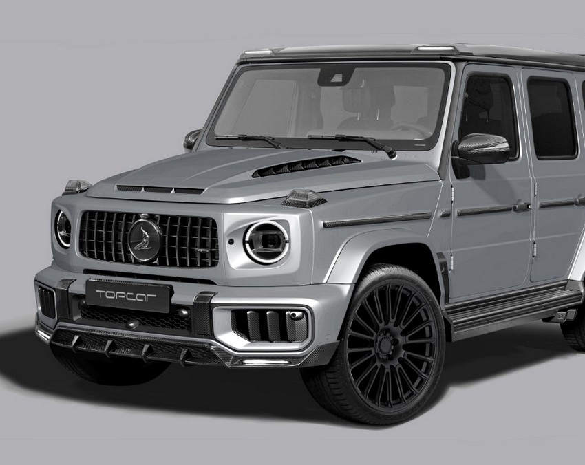 TopCar Carbon Headlight Protection Cover – Angry Style, 2-Piece Set for G-Wagon MY 25-on W465