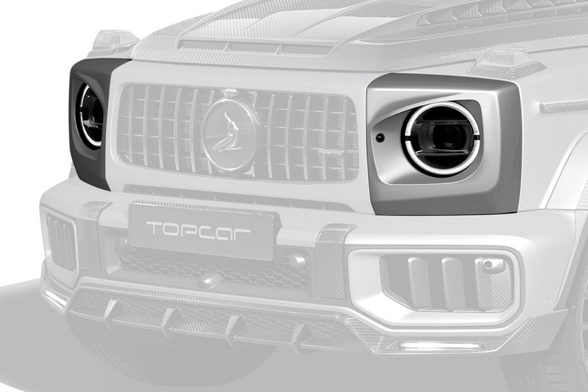 TopCar Carbon Headlight Protection Cover – Angry Style, 2-Piece Set for G-Wagon MY 25-on W465 - Image 3