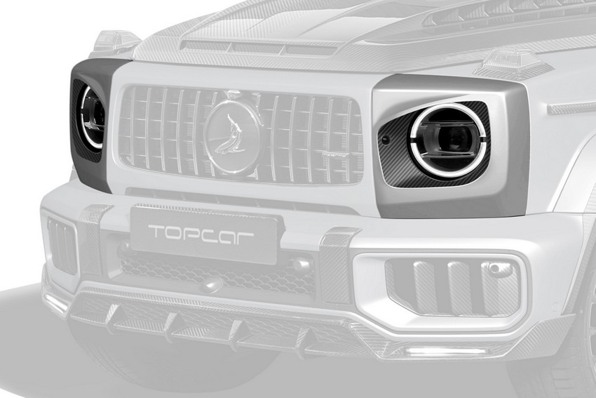 TopCar Carbon Headlight Protection Cover – Angry Style, 2-Piece Set for G-Wagon MY 25-on W465 - Image 2