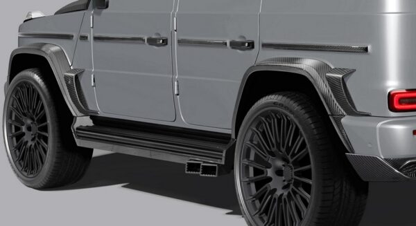 TopCar Carbon Side Panel with Shark Logo – 2-Piece Set for G-Wagon MY 25-on W465
