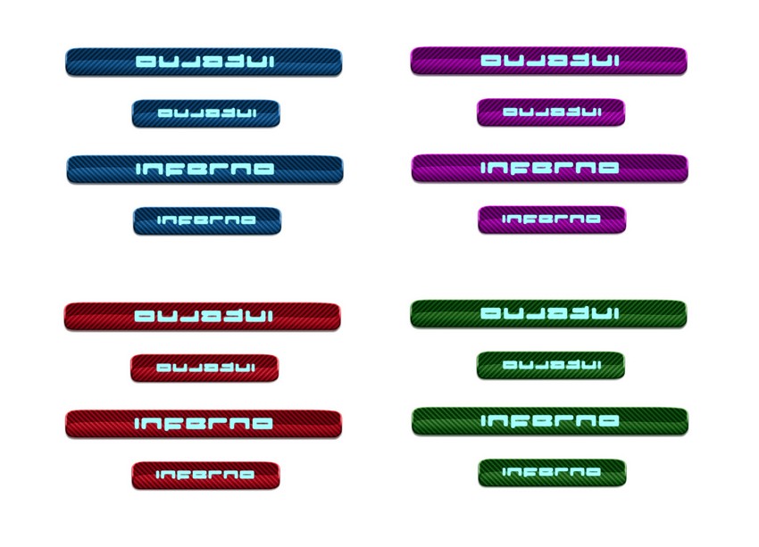 TopCar Colored Carbon Door Sills with Backlight, 4-Piece Set (Twill 4x4) for G-Wagon MY25-on W465