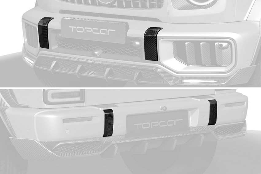 TopCar Carbon Front & Rear Bumper Moldings – 4-Piece Set for G-Wagon MY 25-on W465 - Image 4