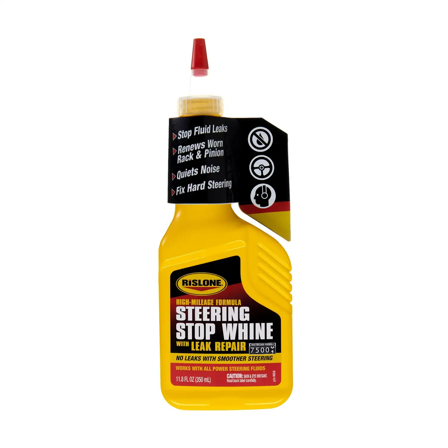 Rislone High Mileage Steering Stop Whine with Leak Repair 4604 Power Steering Fluid, 11.8 oz