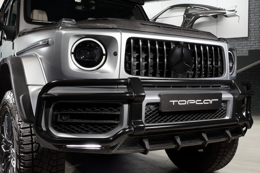 TopCar Front Lip, Visible Carbon Fiber for 2022–2024 Mercedes-Benz G 63 AMG 4×4² (W463A)
