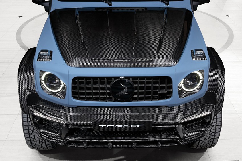 TopCar Visible Carbon Headlight Protection Covers for 2022–2024 Mercedes-Benz G 63 AMG 4×4² (W463A)
