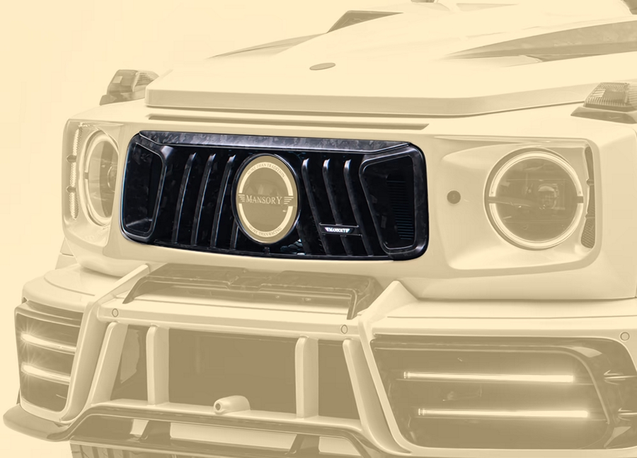 MANSORY Wide Front Mask with Air Side Intakes and Performance Diagonal Grille – Mercedes-AMG G63 W465 2025+